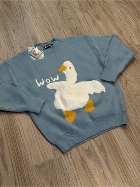 Laixton Graphic Oversized Sweater Unisex Knit pullover medium cottagecore